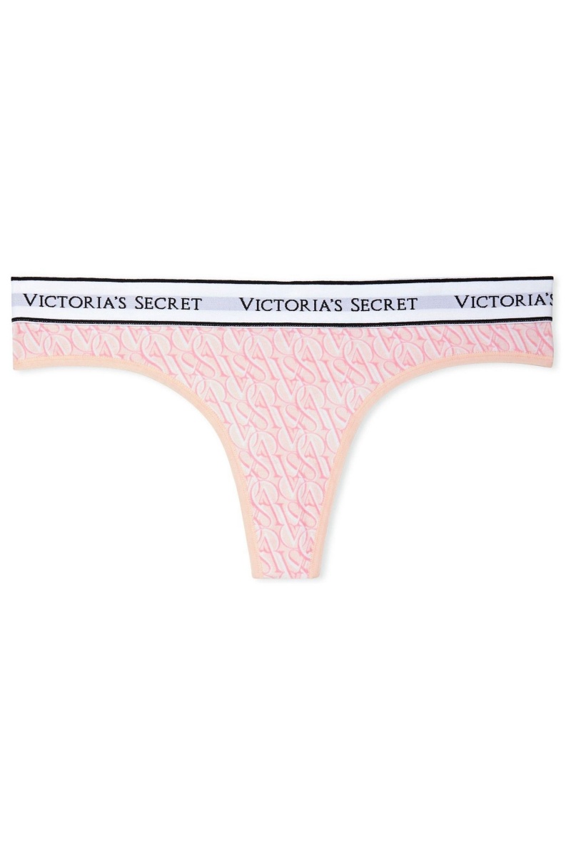 Victoria's Secret Stretch Bavlnene Logo Knickers Ruzove | QLBEG-3546