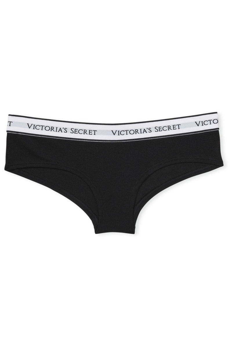 Victoria's Secret Stretch Bavlnene Logo Knickers Modre | PVMIF-0975