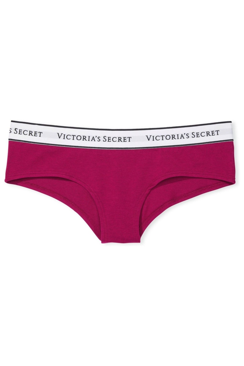 Victoria's Secret Stretch Bavlnene Logo Knickers Červené | TBWMA-0934