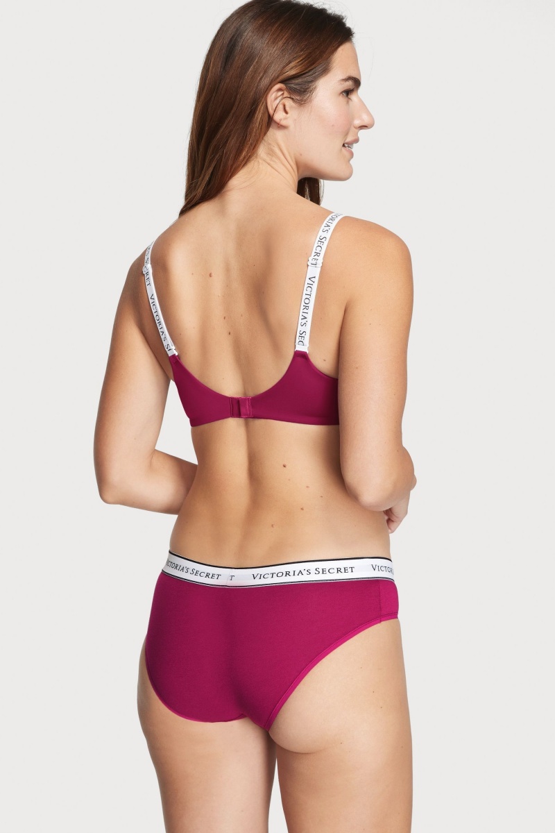 Victoria's Secret Stretch Bavlnene Logo Knickers Červené | GVXIQ-6205