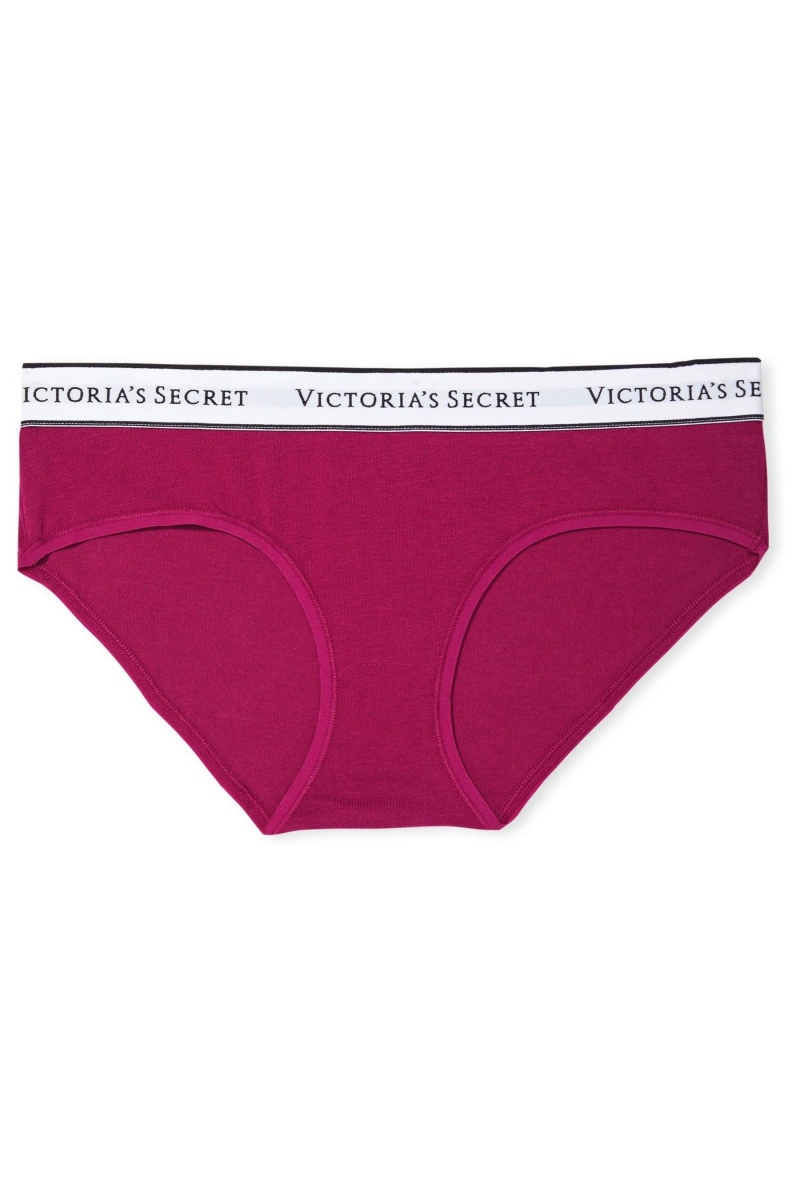 Victoria's Secret Stretch Bavlnene Logo Knickers Červené | GVXIQ-6205