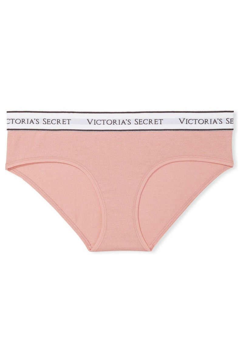 Victoria's Secret Stretch Bavlnene Logo Knickers Ruzove Ruzove | HQULY-0164