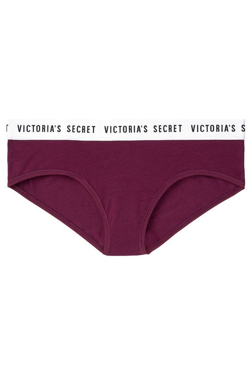 Victoria's Secret Stretch Bavlnene Logo Knickers Modre | SGAWM-4207