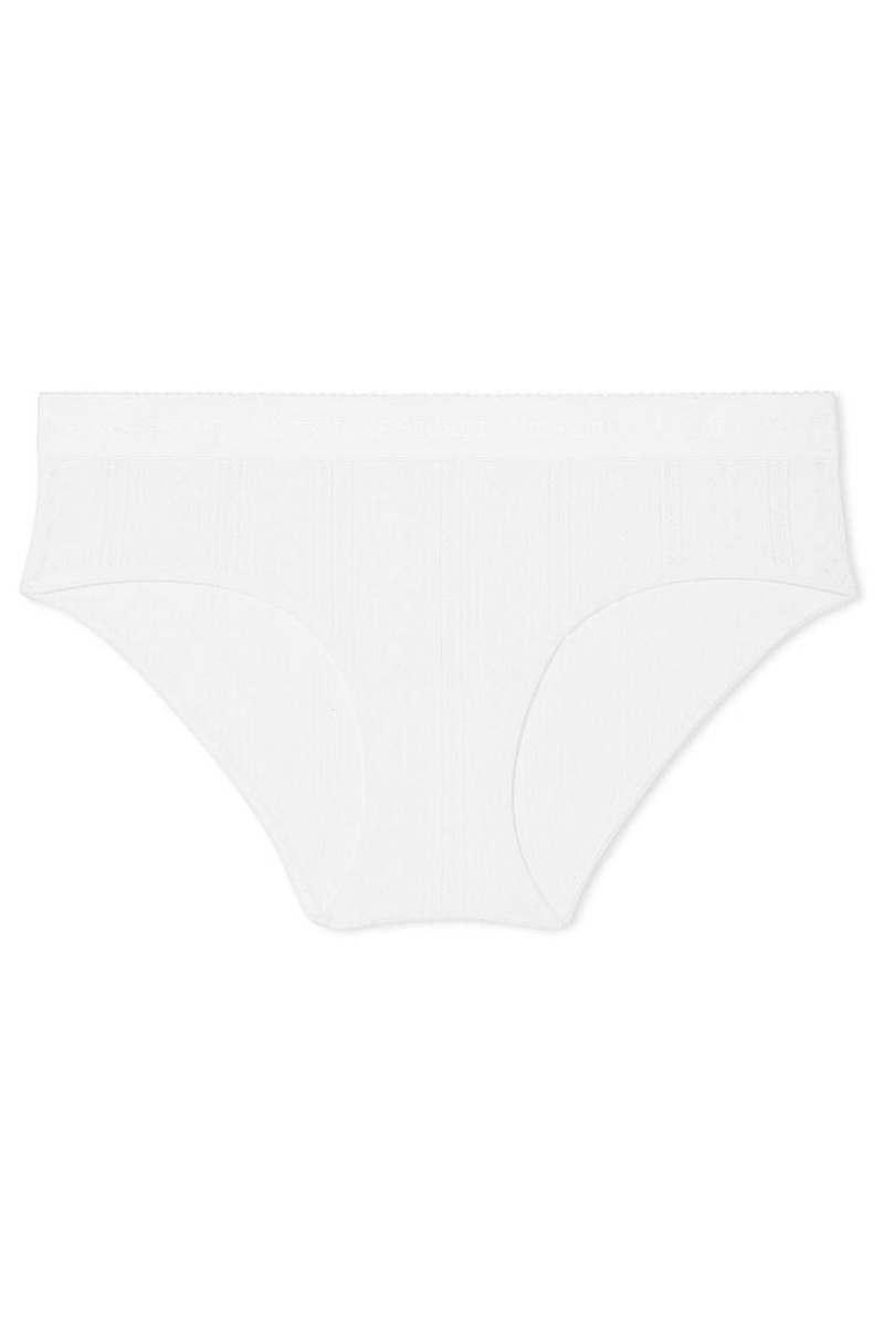 Victoria's Secret Stretch Bavlnene Logo Pásom Pointelle Hipster Knickers Nachový | LEYBZ-5213