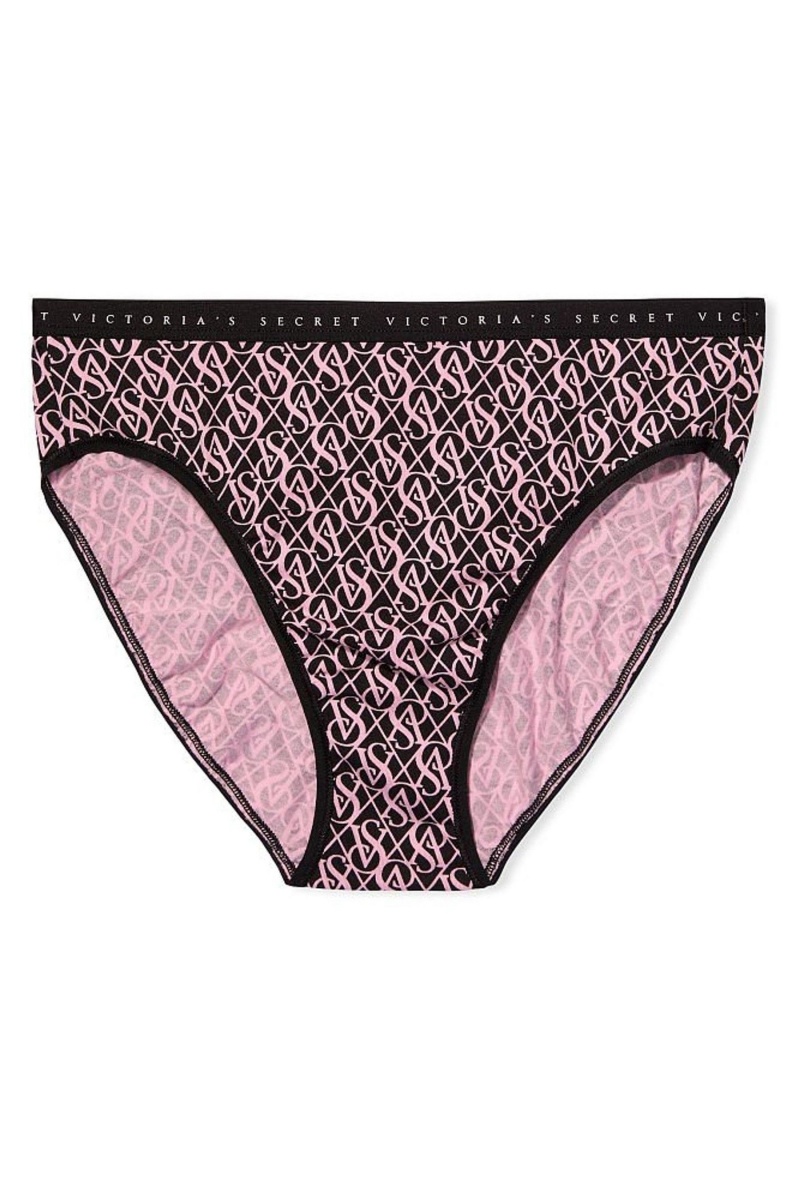 Victoria's Secret Stretch Bavlnene Stretch Bavlnene High Leg Brief Knickers Čierne | MYLOH-2867