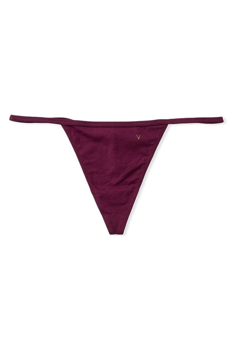 Victoria's Secret Stretch Bavlnene Stretch Bavlnene G String Knickers Bordove Nachový | BUPNL-3740