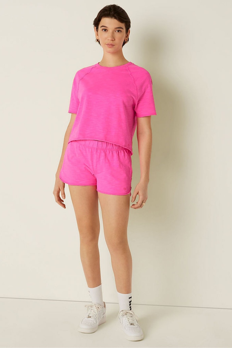 Victoria's Secret Summer Lounge Bavlnene Pyjama Kratke Sleeve TShirt Ruzove | APKMI-4310