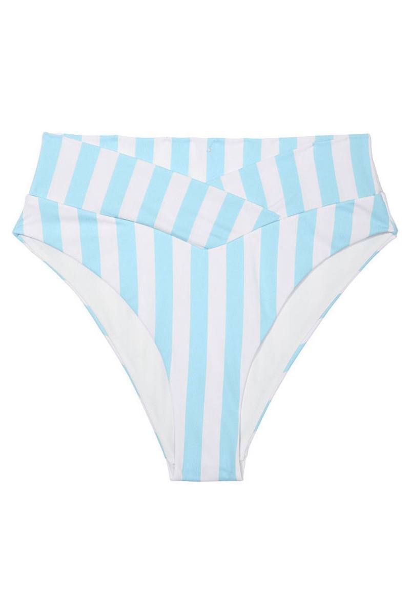 Victoria's Secret Swim Bikiny Bottom Modre Pruhované | FSHJP-8569