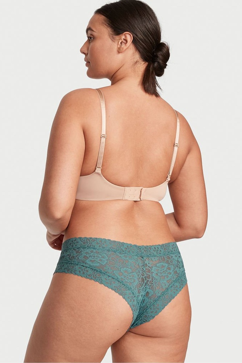 Victoria's Secret The Lacie Cipkovane Cheeky Knickers Modre | CHIDE-6298