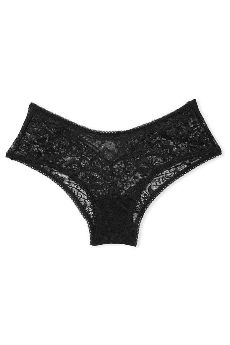 Victoria's Secret The Lacie Cipkovane Cheeky Knickers Čierne | PADWX-5342