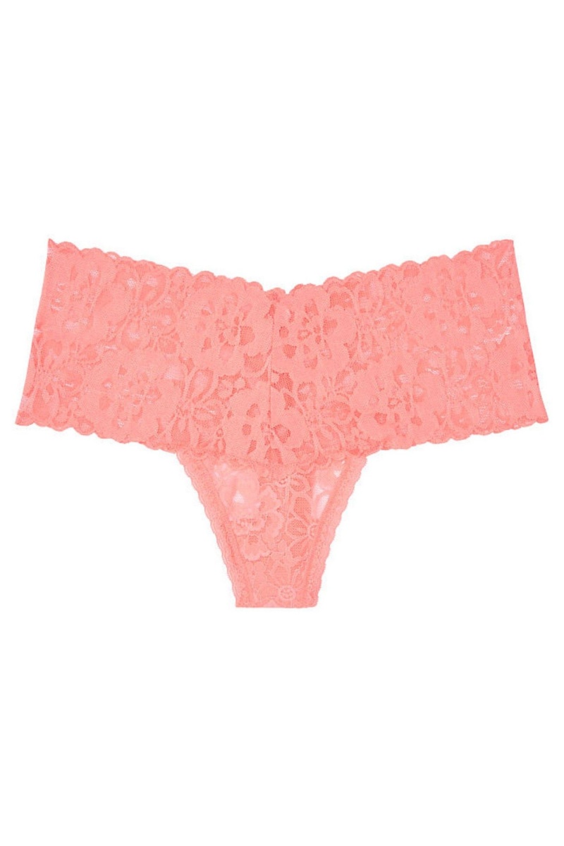 Victoria's Secret The Lacie Cipkovane Siroke Topanky Band Tanga Panty Ruzove | WPRHI-6320