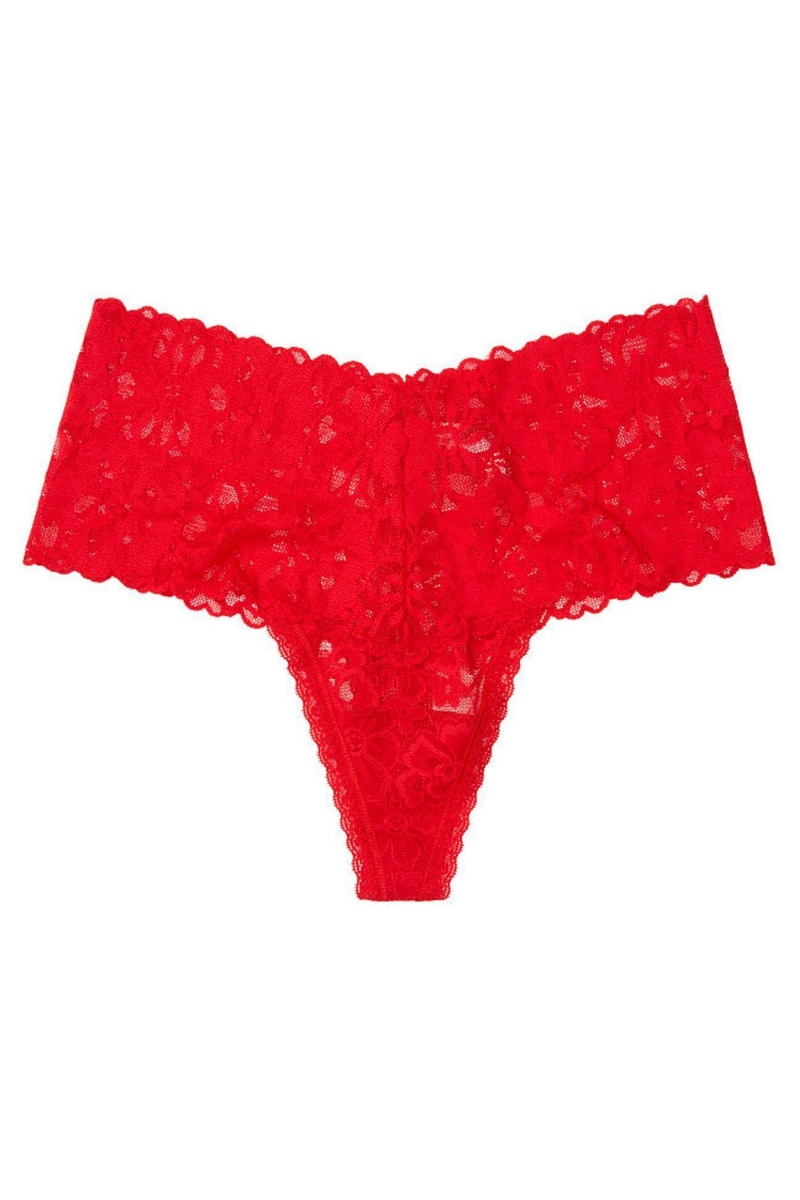 Victoria's Secret The Lacie Cipkovane Siroke Topanky Band Tanga Panty Ruzove | NCMHA-5641