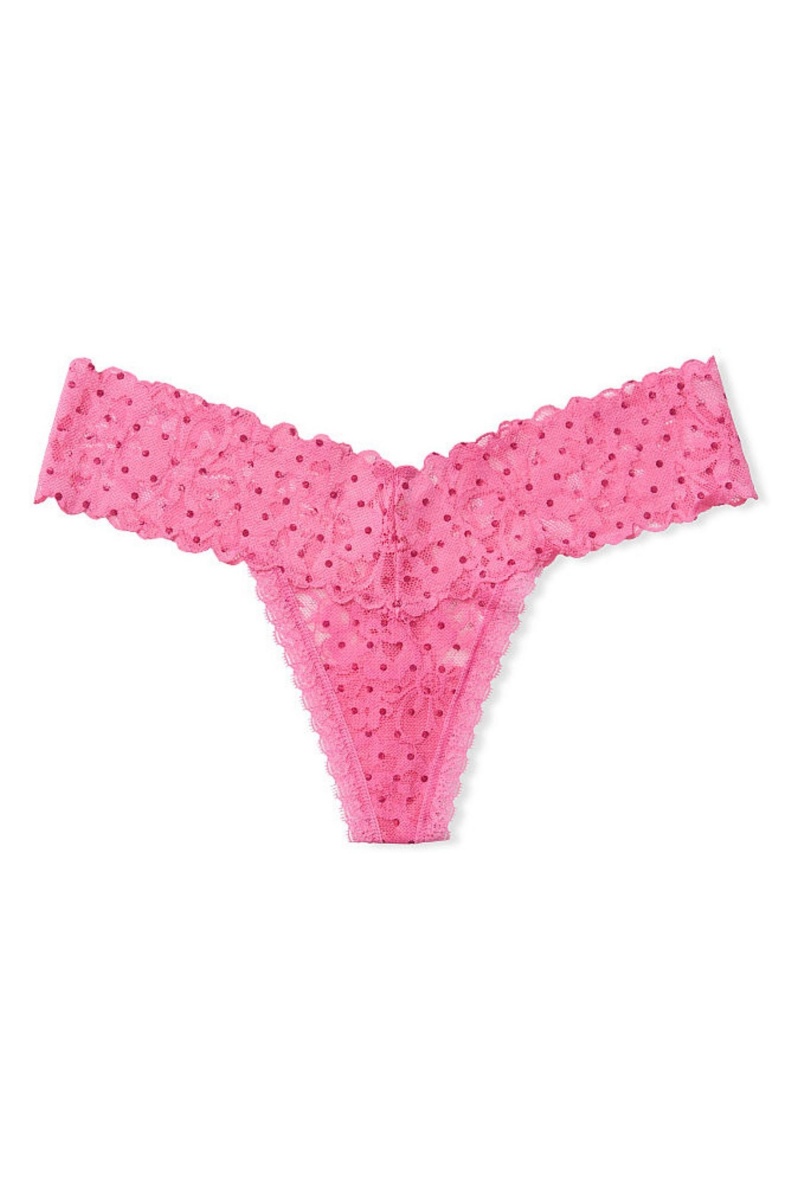 Victoria's Secret The Lacie Cipkovane Tanga Knickers Modre | VCJFM-9781