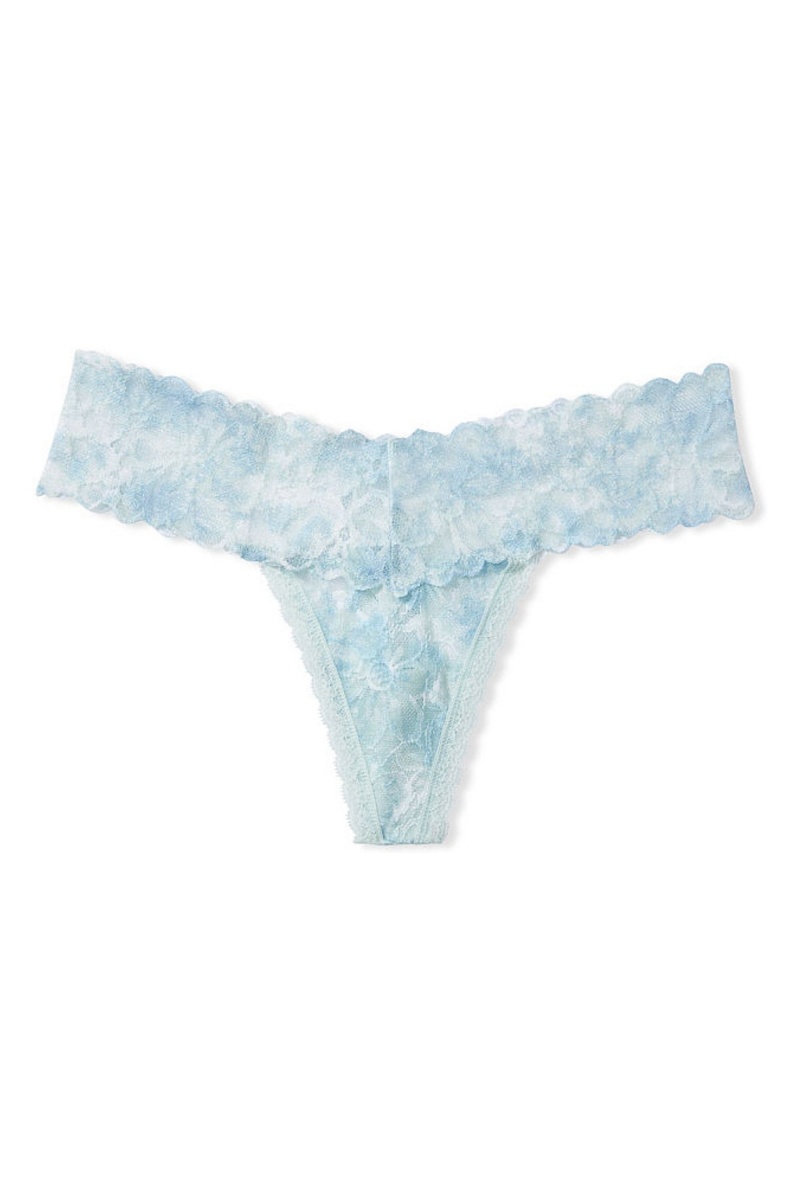 Victoria's Secret The Lacie Cipkovane Tanga Knickers Modre | KSUCT-6807