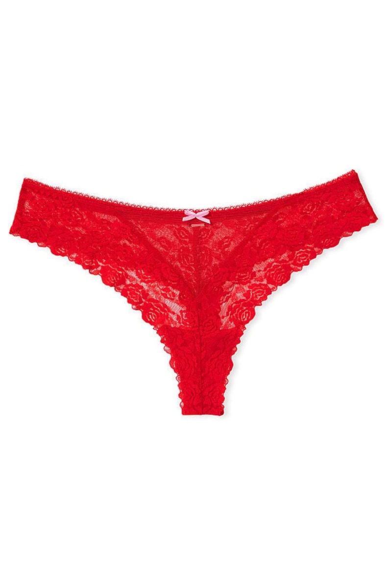 Victoria's Secret The Lacie Cipkovane Tanga Knickers Červené | XIVGD-2710