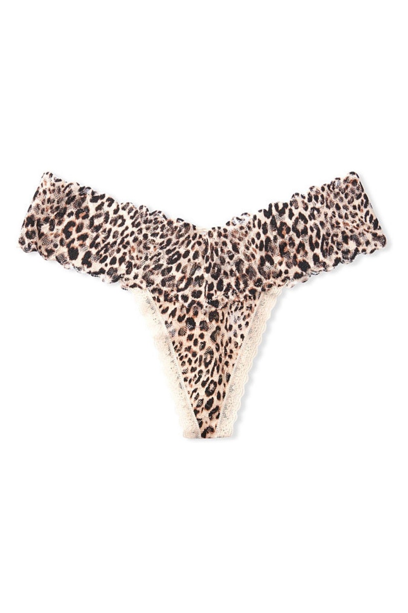 Victoria's Secret The Lacie Cipkovane Tanga Knickers Čierne | WKTRI-8793