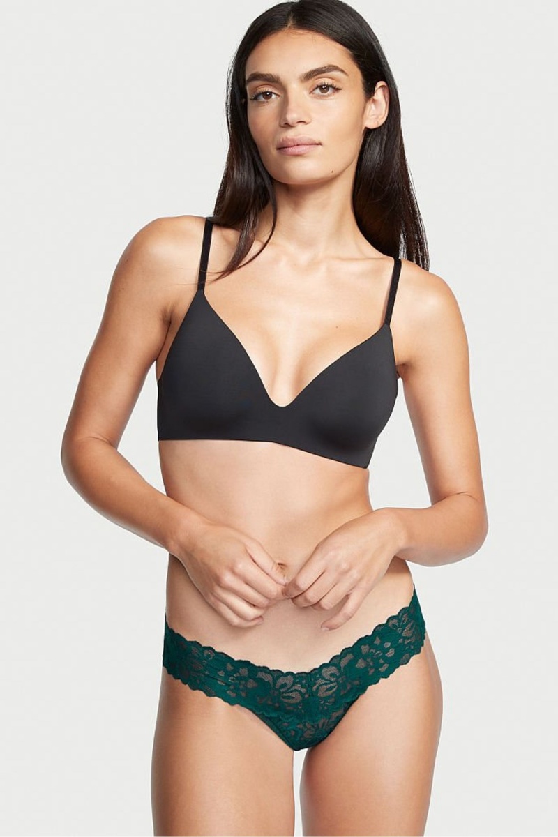 Victoria\'s Secret The Lacie Cipkovane Tanga Knickers Čierne | BACXJ-2607