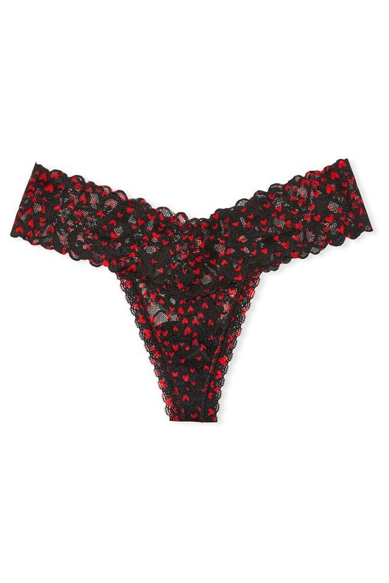 Victoria's Secret The Lacie Cipkovane Tanga Knickers Čierne | ZNKAT-4691