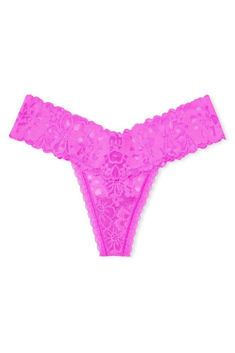 Victoria's Secret The Lacie Cipkovane Tanga Knickers Čierne | DBCHN-0173