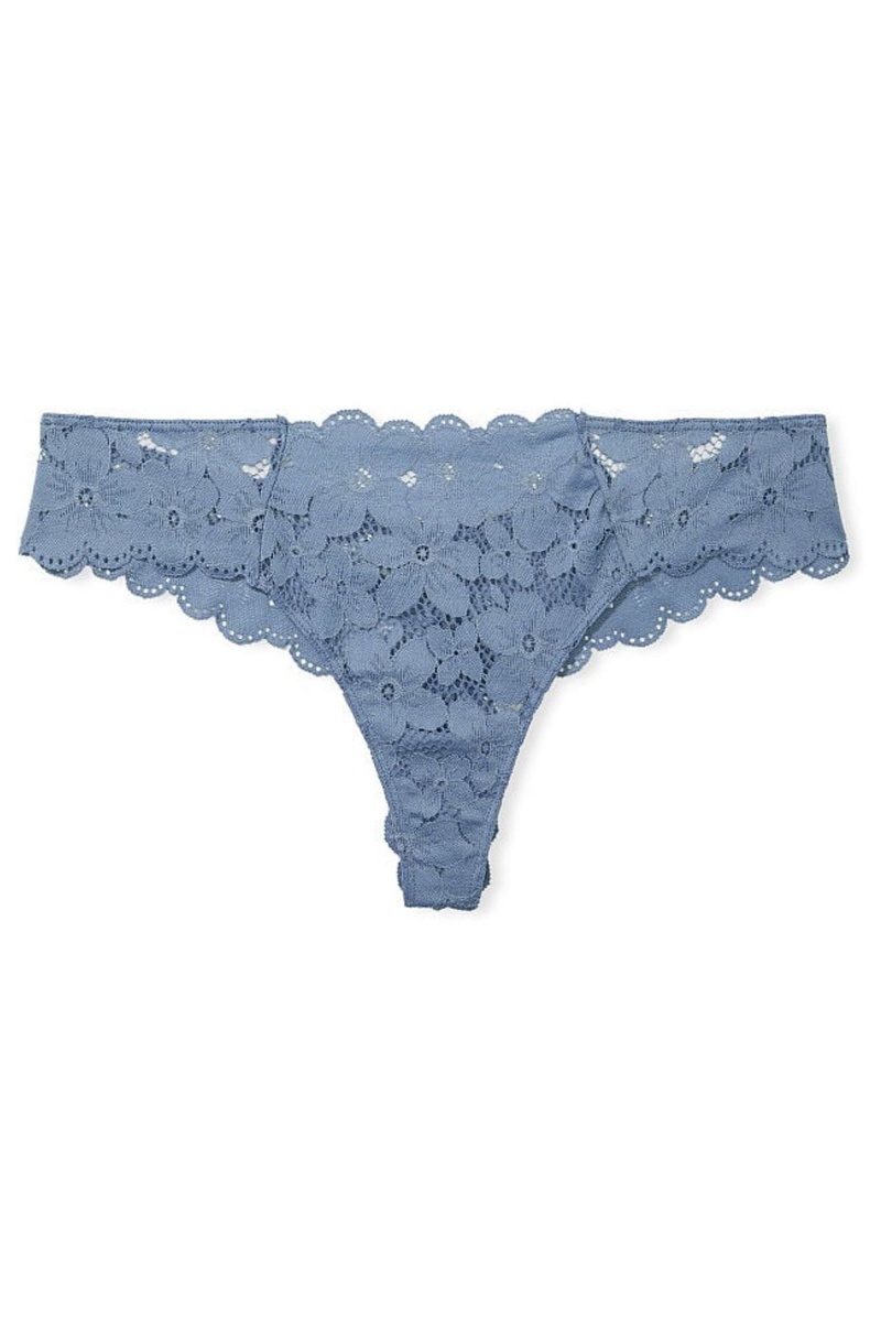 Victoria's Secret The Lacie Cipkovane Tanga Knickers Modre | RODVU-8769