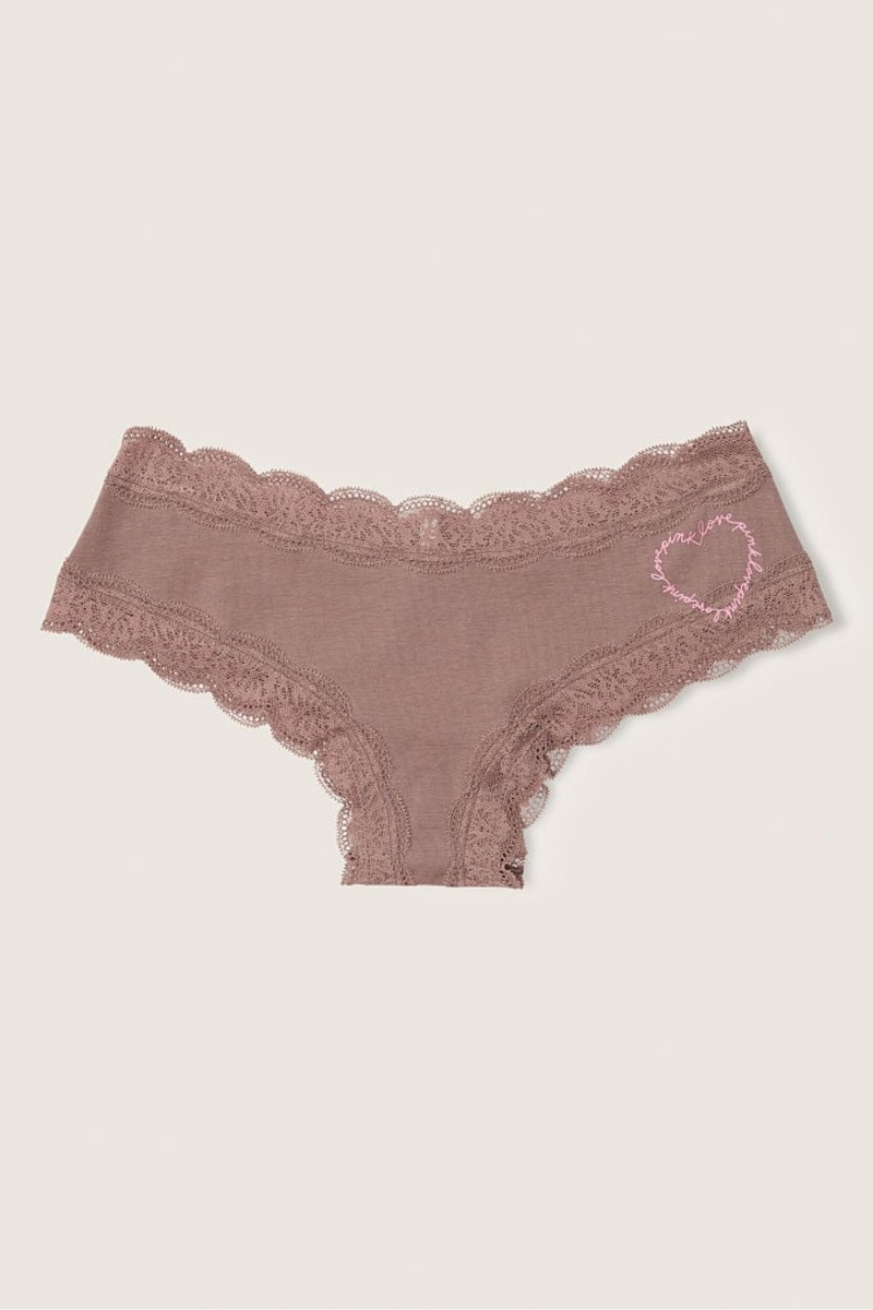 Victoria\'s Secret The Lacie Cipkovane Trim Cheeky Knickers Čierne | BUPOY-6437