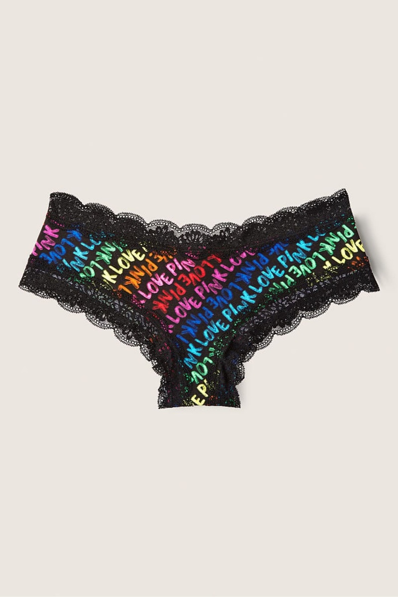 Victoria\'s Secret The Lacie Cipkovane Trim Cheeky Knickers Čierne | QBLGY-2953