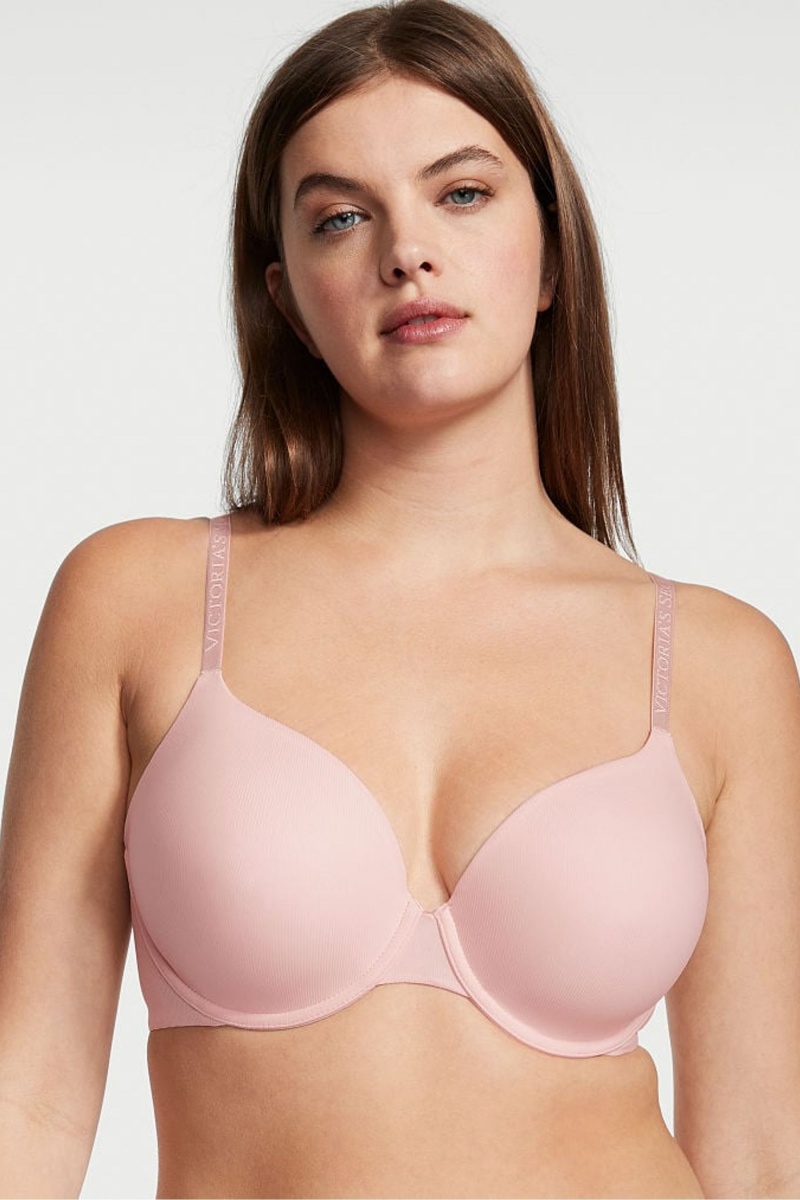 Victoria\'s Secret The T-Shirt Bombshell Front Zapinanie Push Up Bra Ruzove | ENXWC-5187