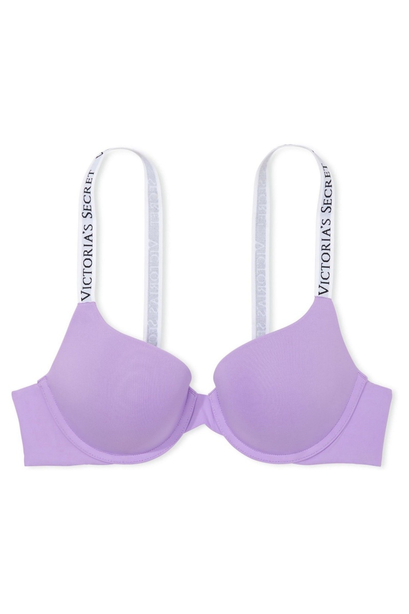 Victoria's Secret The T-Shirt Full Coverage Push Up Logo Bra Čierne | LIKZU-8710