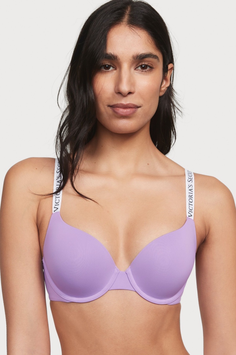 Victoria\'s Secret The T-Shirt Full Coverage Push Up Logo Bra Čierne | LIKZU-8710