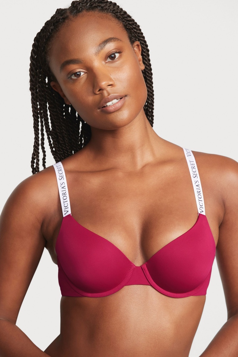 Victoria's Secret The T-Shirt Lightly Podsite Demi Logo Bra Červené | APDXQ-7498