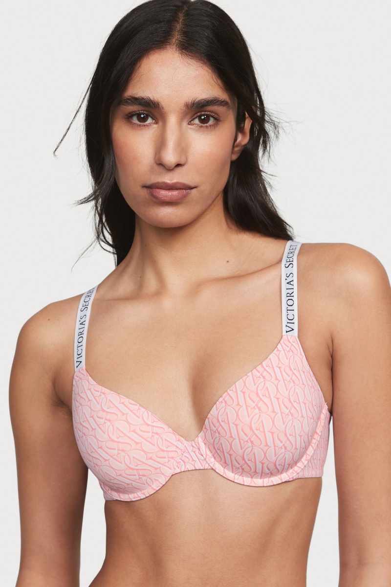 Victoria's Secret The T-Shirt Lightly Podsite Demi Logo Bra Ruzove | WURKS-1259