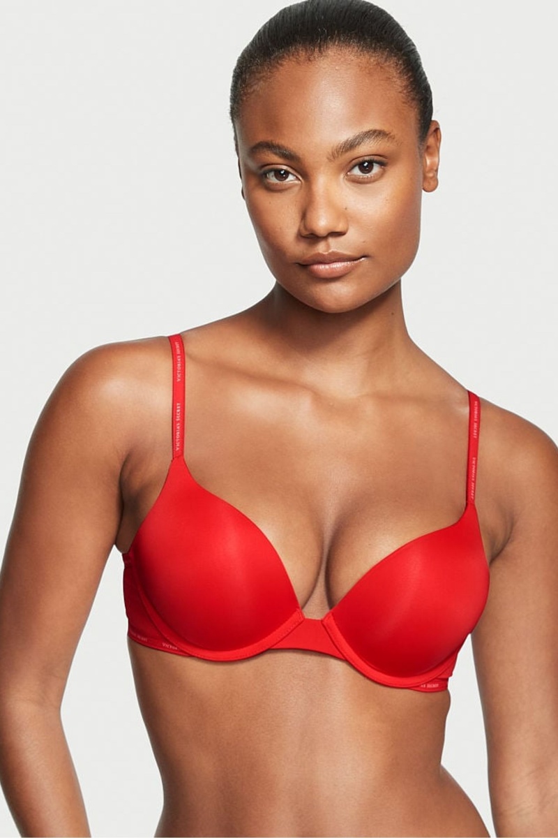 Victoria\'s Secret The T-Shirt Lightly Podsite Logo Remienkove Full Cup Bra Červené | VOFBT-5372