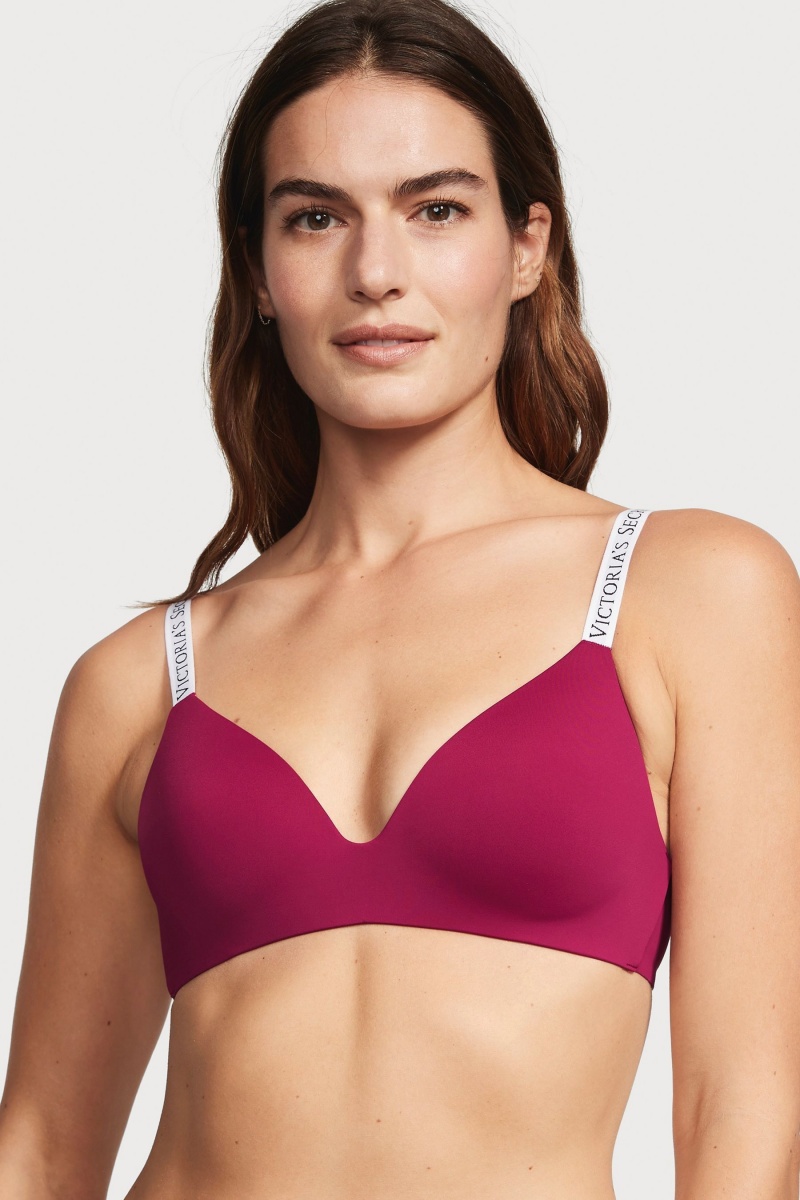 Victoria's Secret The T-Shirt Non Wired Logo T-Shirt Bra Červené | STWOH-7130