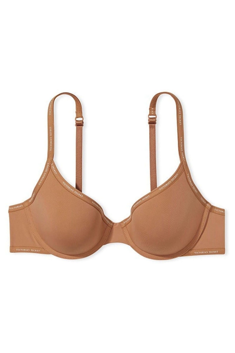 Victoria's Secret The T-Shirt Push Up Logo Remienkove Bra Honey Glow Nude | SBCYP-2476