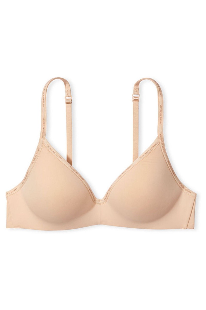 Victoria's Secret The T-Shirt Smooth Lightly Podsite Non Wired T-Shirt Bra Champagne Nude | GTLUE-4708