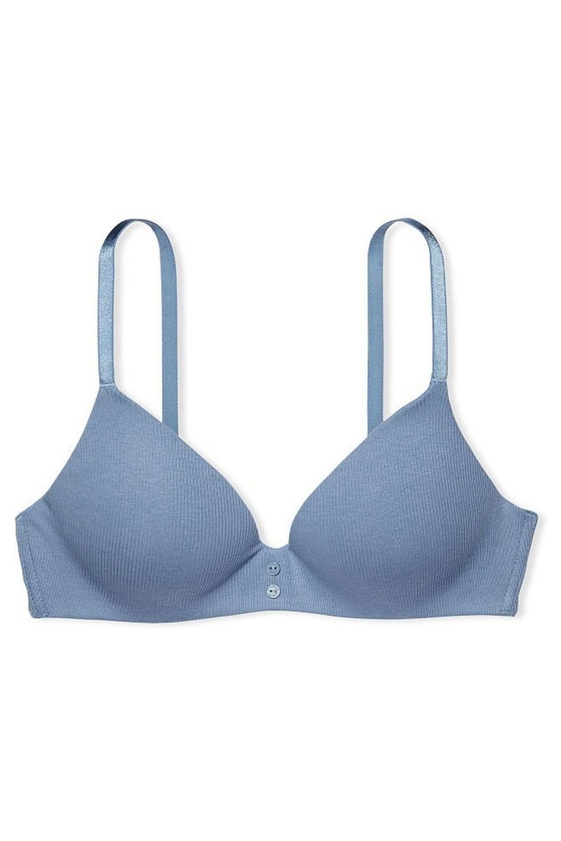 Victoria's Secret The T-Shirt Smooth Lightly Podsite Non Wired T-Shirt Bra Modre | ZEUYO-3047