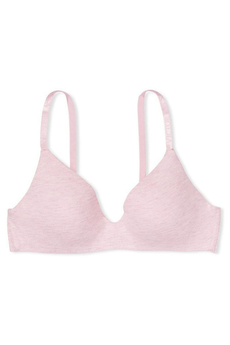 Victoria's Secret The T-Shirt Smooth Logo Remienkove Lightly Podsite Non Wired T-Shirt Bra Ruzove Ruzove | LHIAV-4375