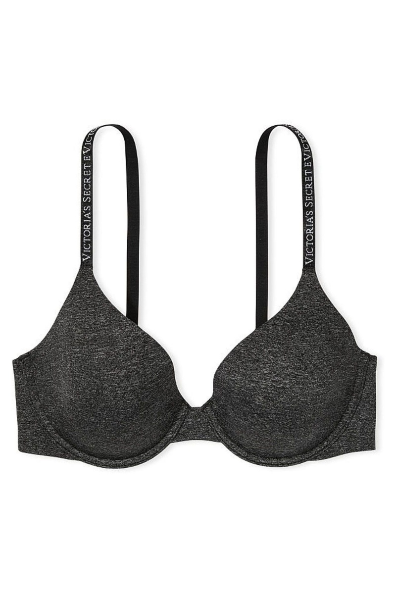 Victoria's Secret The T-Shirt Smooth Logo Remienkove Lightly Podsite Full Cup T-Shirt Bra Čierne | WJEQF-3589