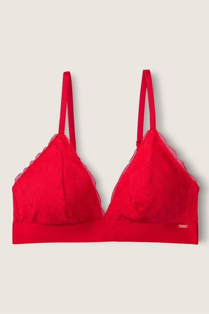 Victoria's Secret Unlined Cipkovane Triangle Bralette Červené | PIXCA-5986