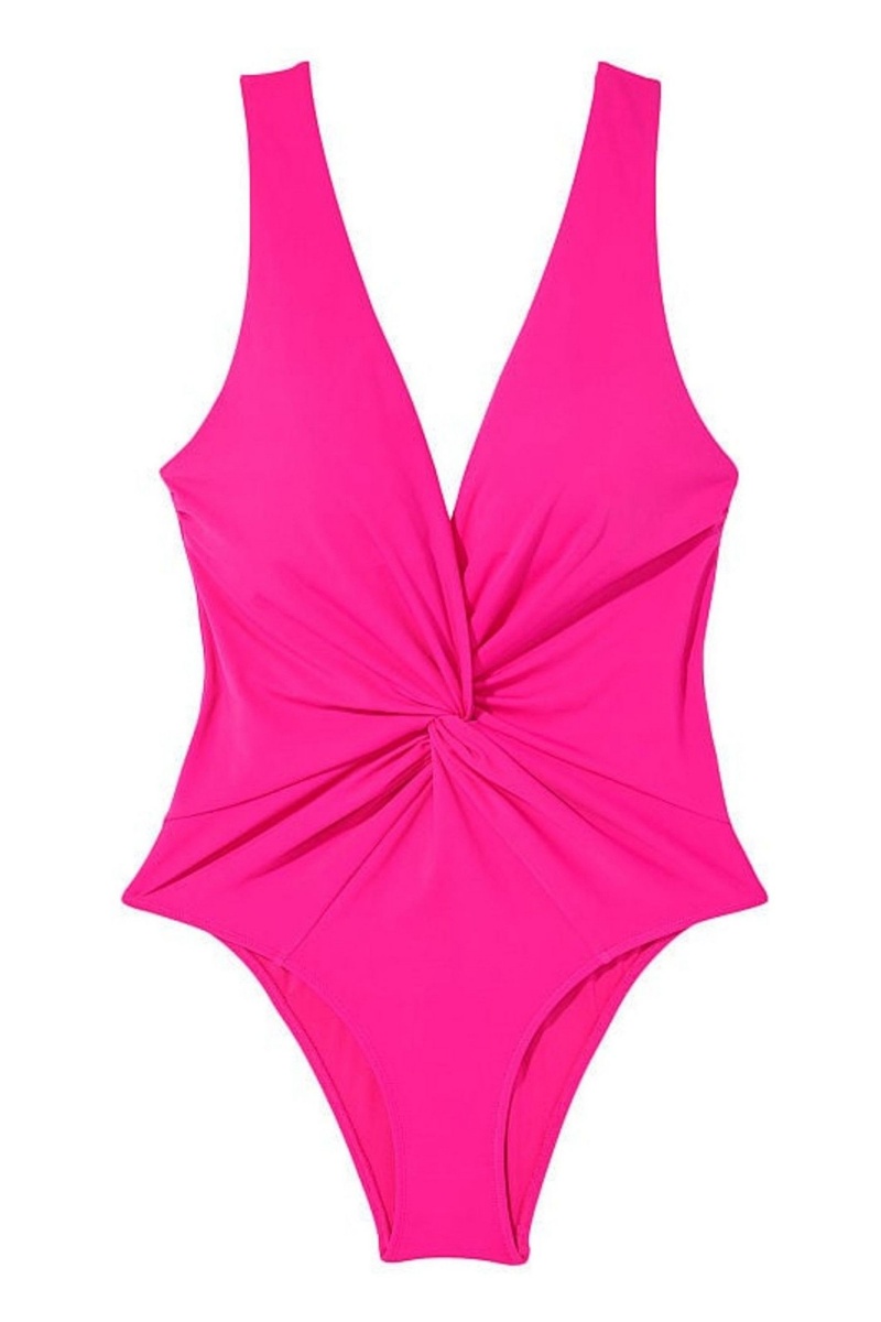 Victoria's Secret V Neck Plunge Open Back Swimsuit Ruzove | JSNKR-7193