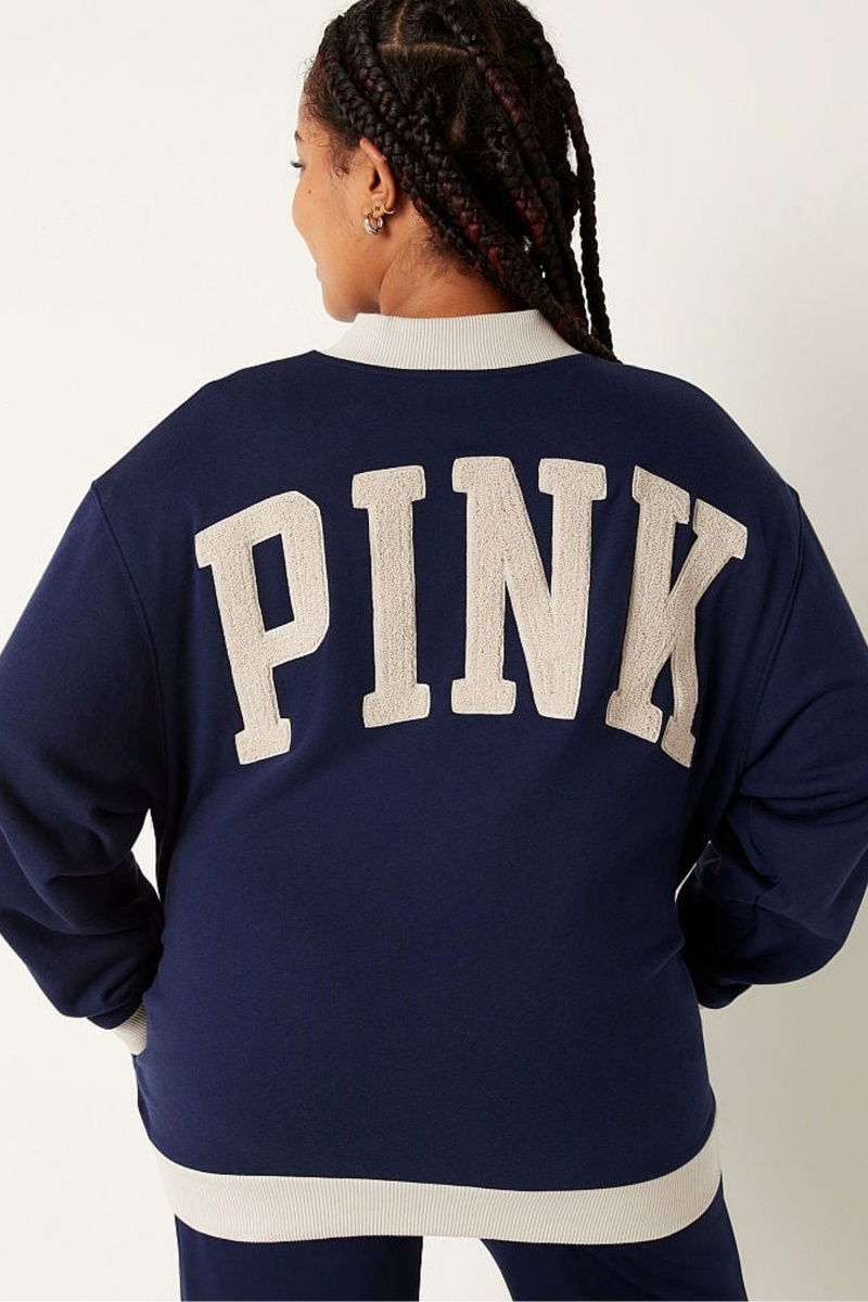 Victoria's Secret Varsity Jacket Modre | DWHEZ-7321