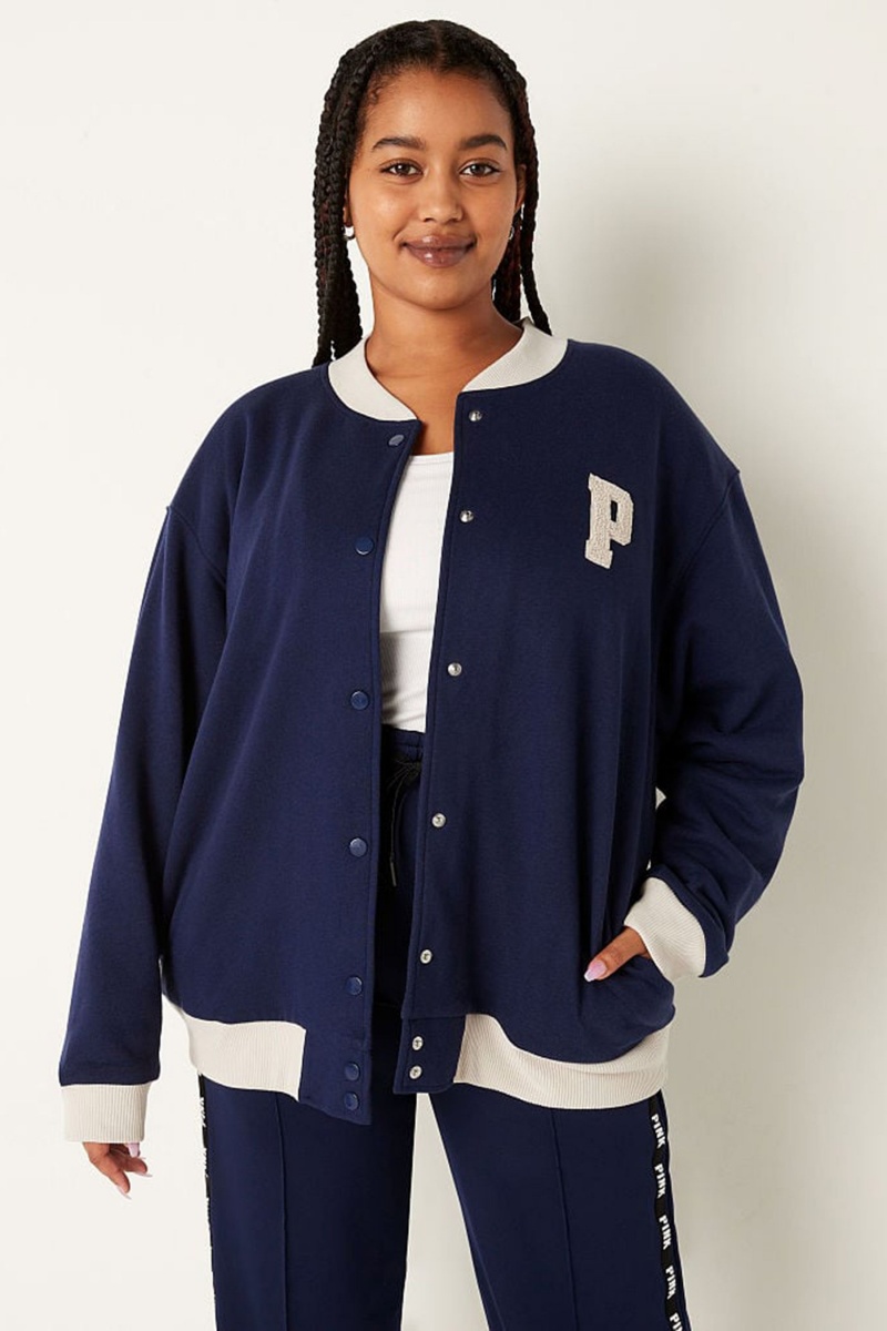 Victoria\'s Secret Varsity Jacket Modre | DWHEZ-7321