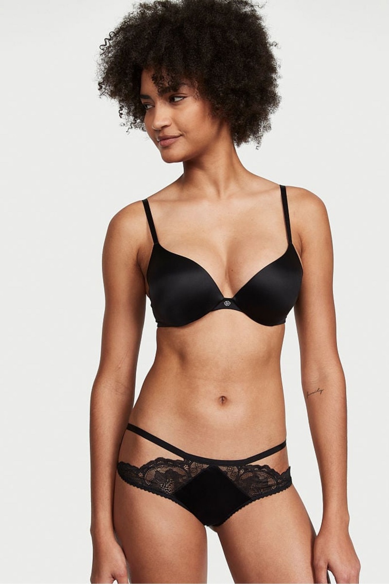 Victoria\'s Secret Very Sexy Cipkovane Cheeky Knickers Čierne | SNILO-6231