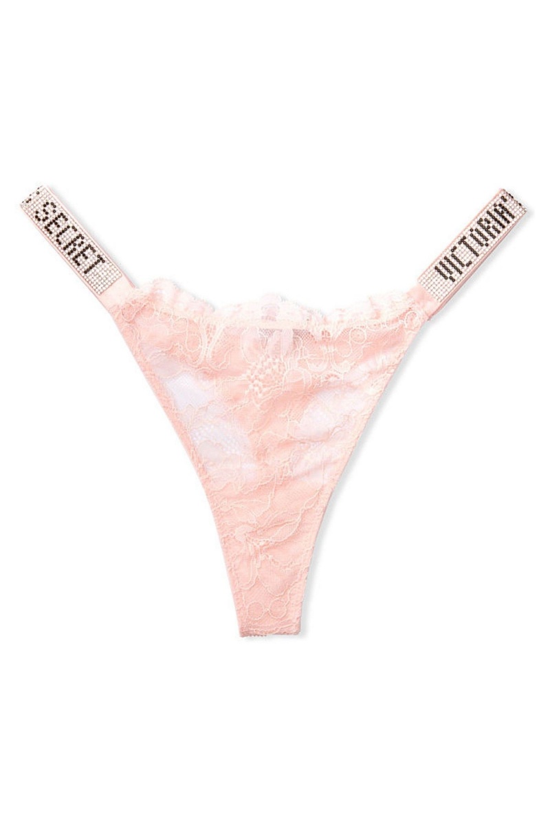 Victoria's Secret Very Sexy Cipkovane Shine Remienkove Tanga Knickers Čierne | BXCYL-2985