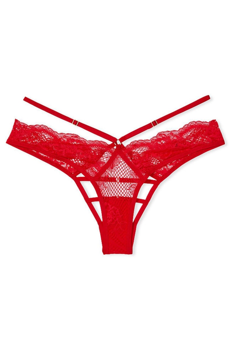 Victoria's Secret Very Sexy Cipkovane Tanga Knickers Červené | GVDEW-3016