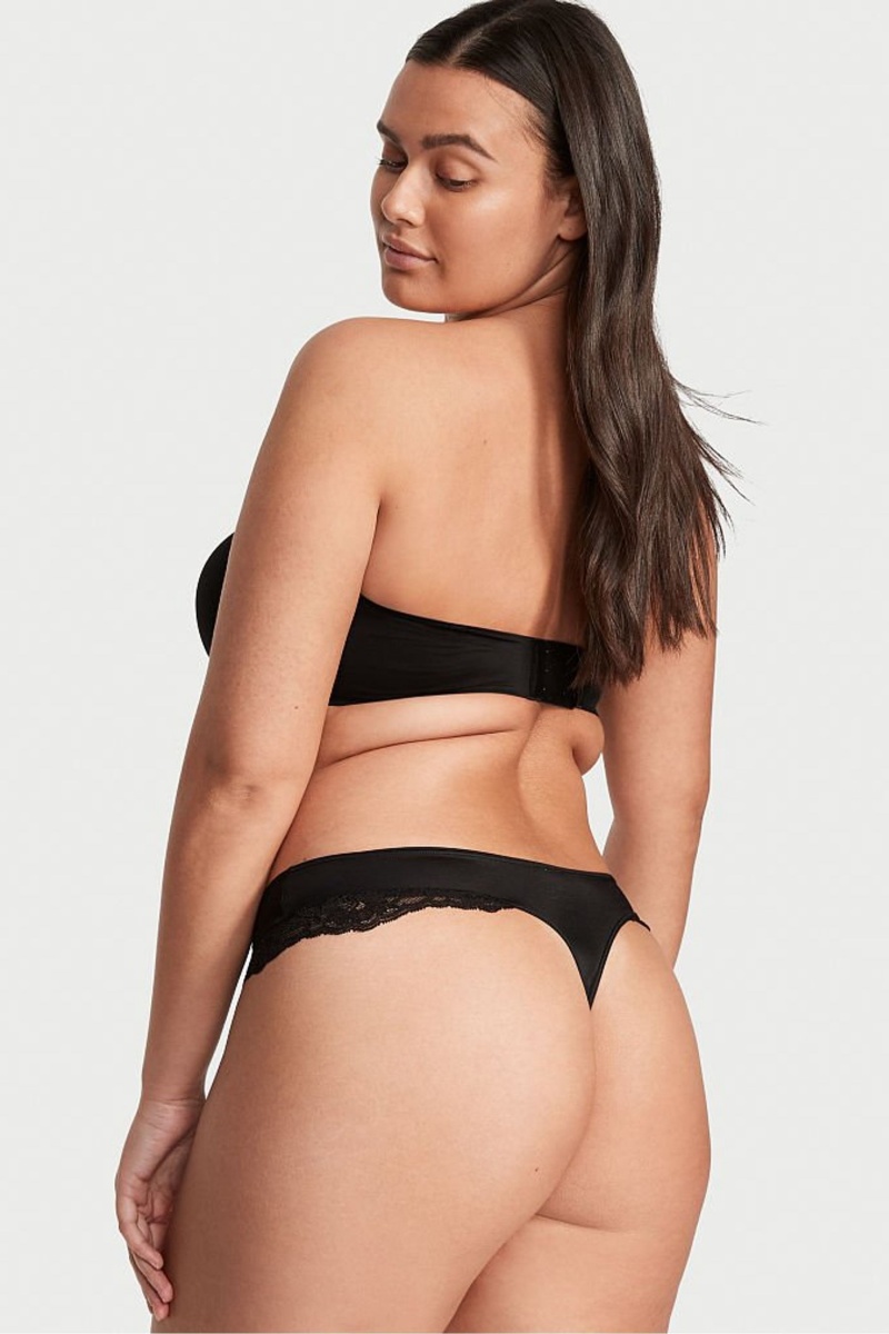 Victoria's Secret Very Sexy Cipkovane Tanga Knickers Čierne | BZOJH-1027