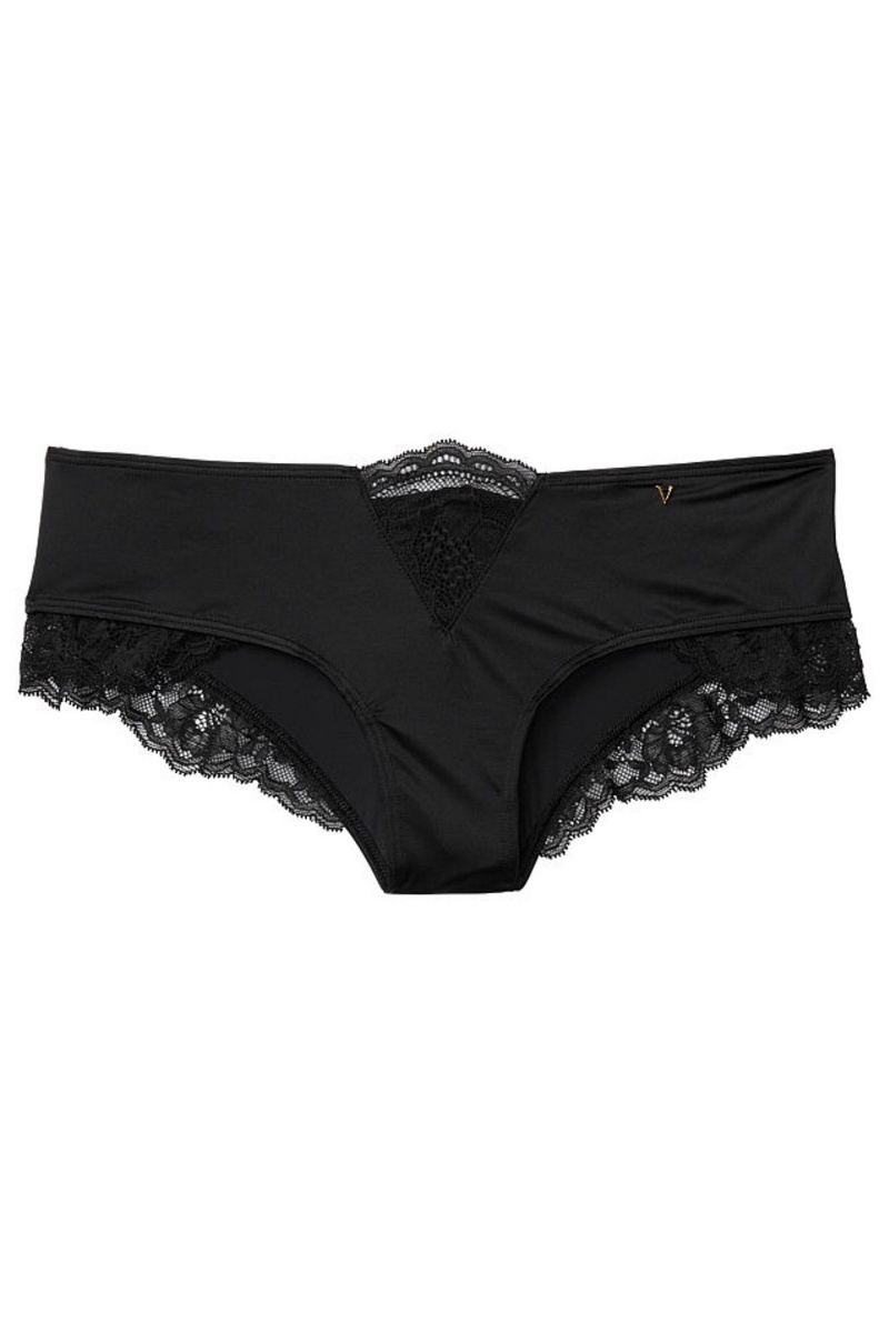 Victoria's Secret Very Sexy Cipkovane Trim Cheeky Knickers Čierne | NPFOM-3875