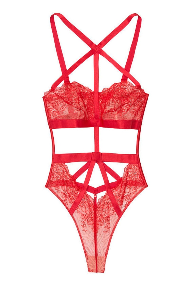 Victoria\'s Secret Very Sexy Cutout Cipkovane Unlined Bodysuit Čierne | PKTUJ-6935