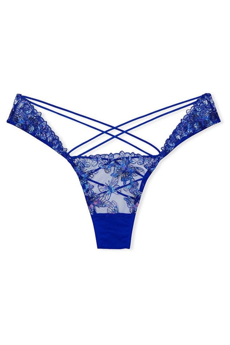 Victoria's Secret Very Sexy Embroidered Knickers Modre | VQDOE-6584