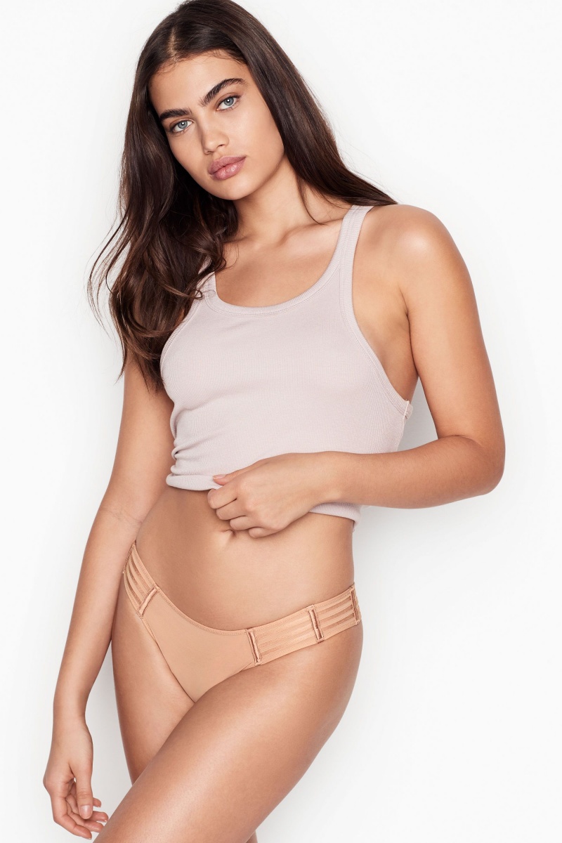 Victoria\'s Secret Very Sexy Mesh Cheekini Knickers Sweet Nougat Nude | NEZVQ-1598